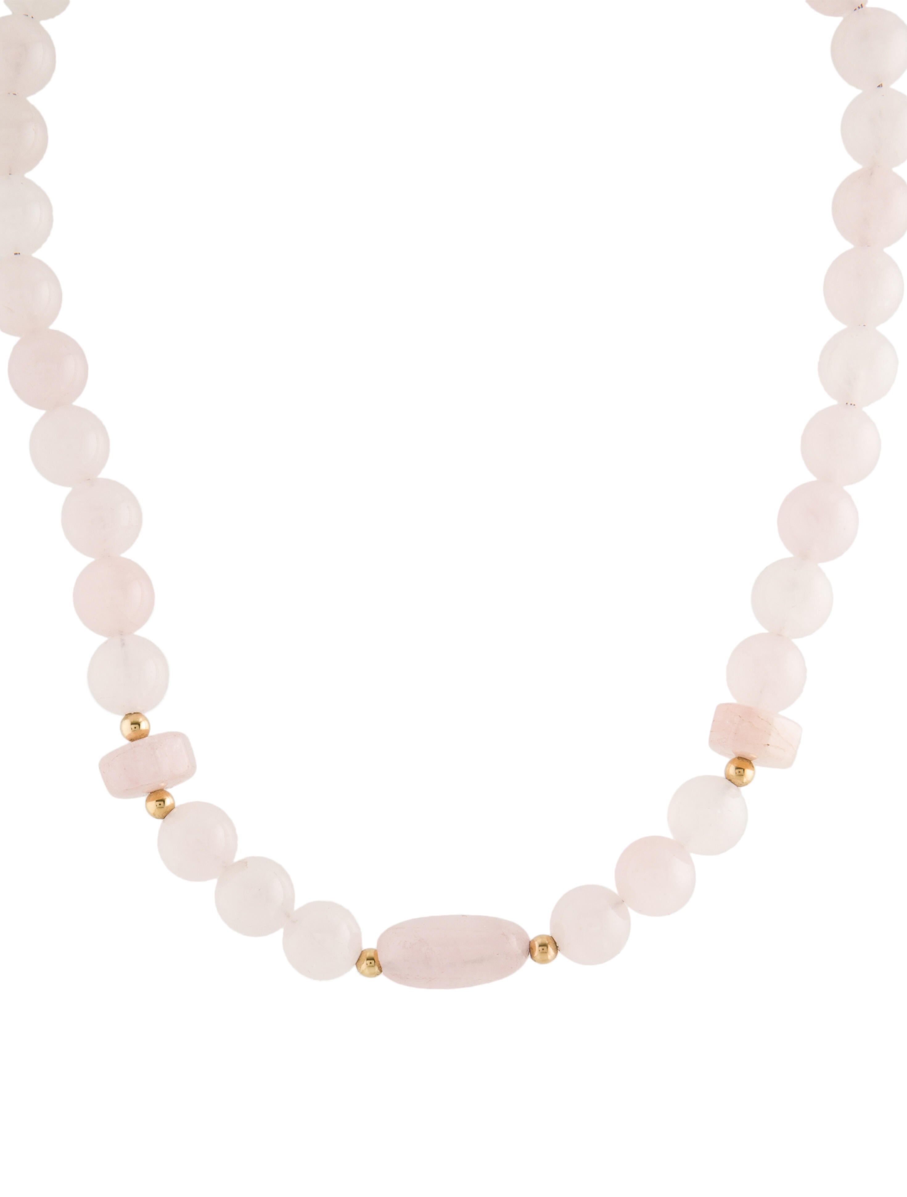 Necklace 14K Rose Quartz Bead Necklace